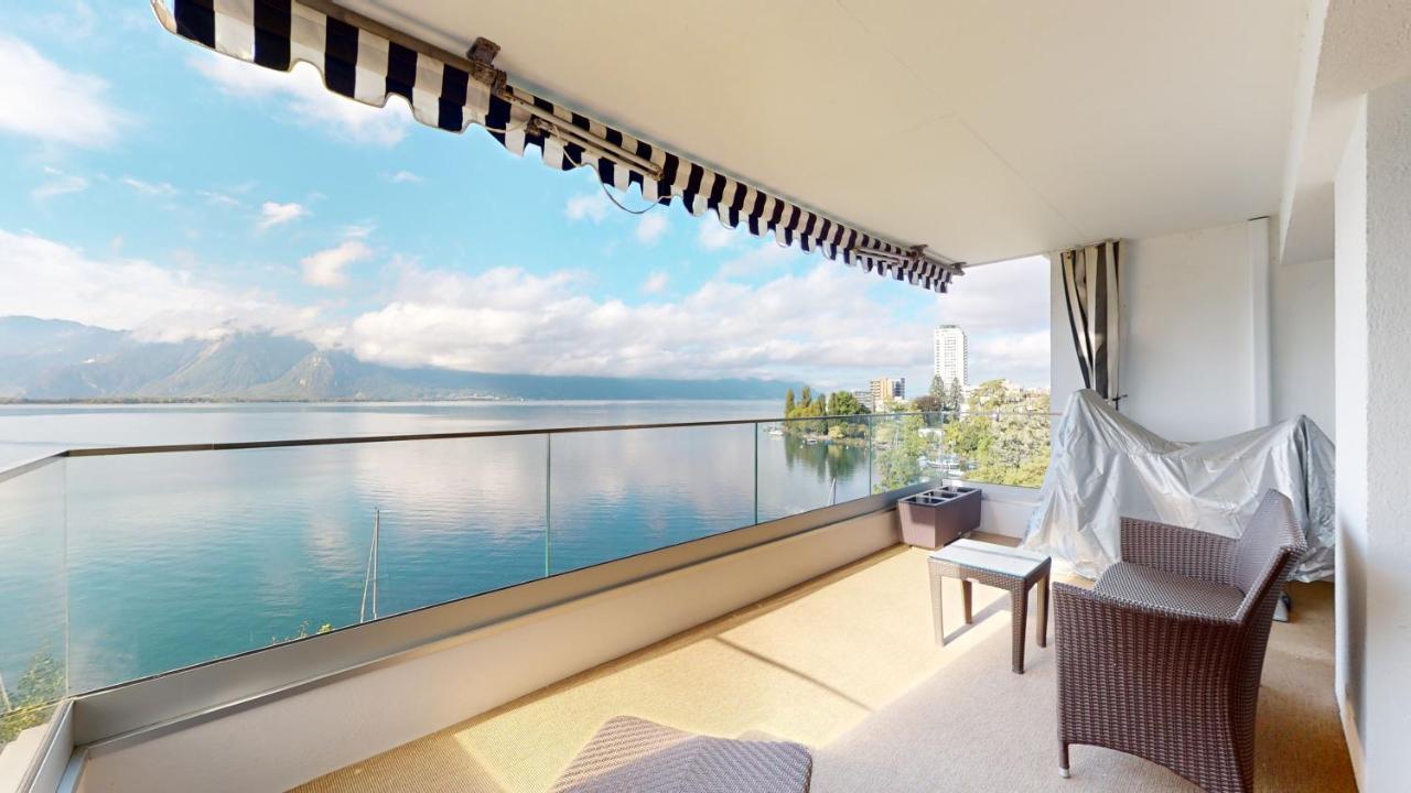 Lakefront Apartment With Exceptional View Territet Exteriér fotografie